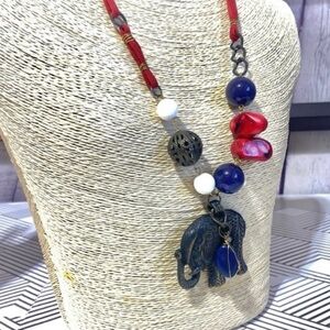 Elephant necklace and stones